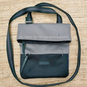 Sherpani Grey And Black Pica Crossbody Bag Fold Over Ajustable Travel Purse